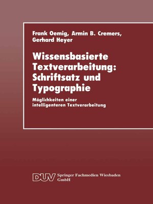 cover image of Wissensbasierte Textverarbeitung